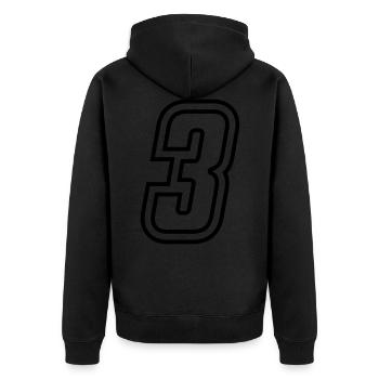 3 Numéro de numéro - Veste à capuche bio Premium Unisexe - noir - Dos - Nico (187cm)