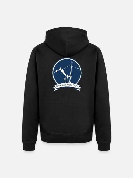 Chamonix Ski - leewarddesign - Unisex Premium Bio Zip Hoodie - Schwarz