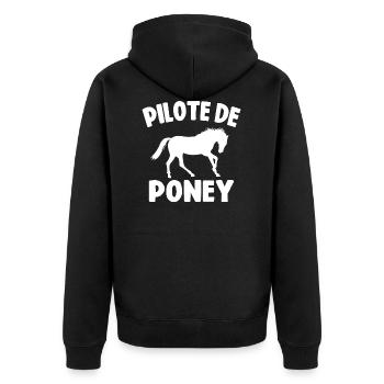 Yoga De Cheval Acrobatie De Poney Pilote De Poney - Veste à capuche bio Premium Unisexe - noir - Dos - Nico (187cm)