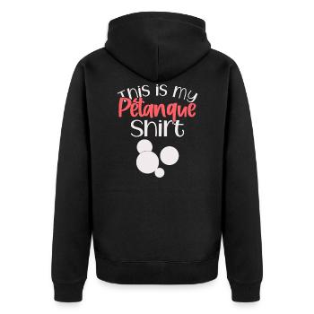 Pétanque drôle - Veste à capuche bio Premium Unisexe - noir - Dos - Nico (187cm)