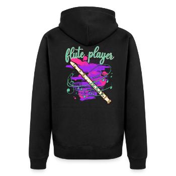 flûte flûtiste flûte à bec joueur de flûte traversière flûte traversière - Veste à capuche bio Premium Unisexe - noir - Dos - Nico (187cm)
