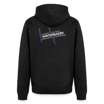 winterbader eisbader polar eisbad arktis kältebad - Unisex Premium Bio Zip Hoodie - Schwarz - Hinten - Nico (187cm)