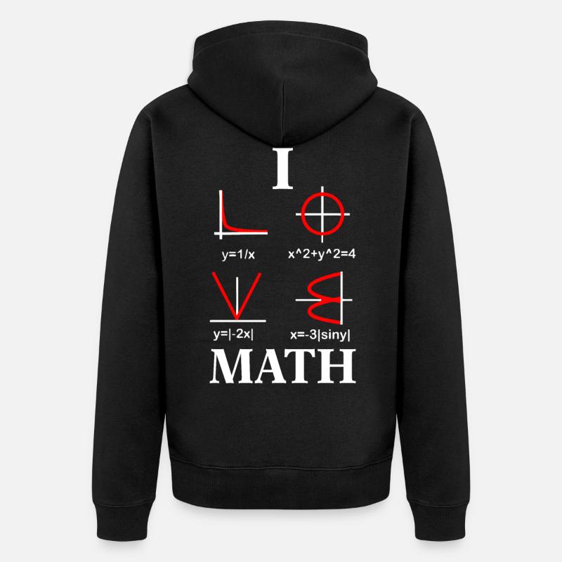 I Love Math - Unisex Premium Bio Zip Hoodie - Schwarz