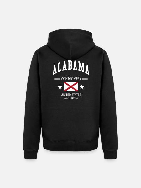 Alabama - Unisex Premium Organic Zip Hoodie - black