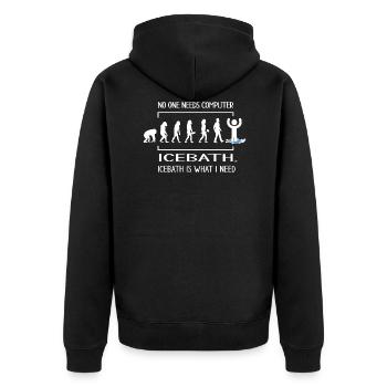 winterbader icebath eisloch evolution anbaden - Unisex Premium Bio Zip Hoodie - Schwarz - Hinten - Nico (187cm)