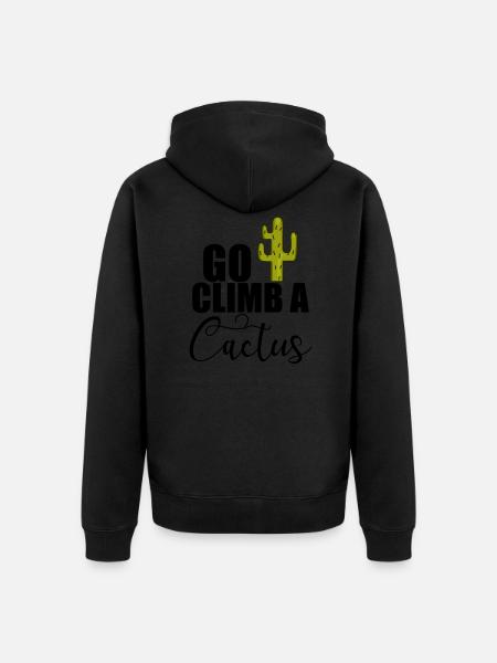Go Climb A Cactus 2 - Unisex Premium Organic Zip Hoodie - black