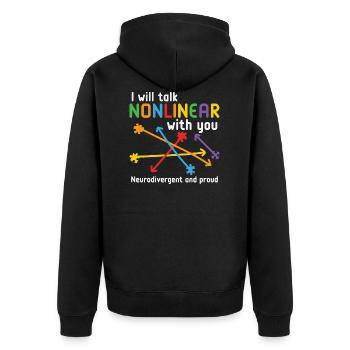 Autism Awareness Month - Unisex Premium Organic Zip Hoodie - black - Back - Nico (187cm)
