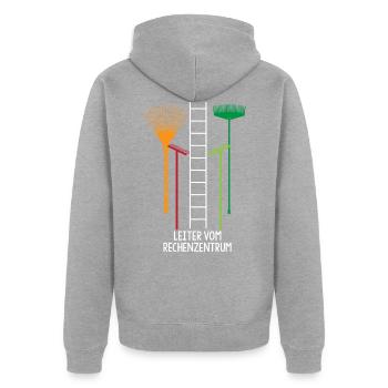 Leiter Rechenzentrum Gartengeräte Leiter Gärtner - Unisex Premium Bio Zip Hoodie - Grau meliert - Hinten - Nico (187cm)