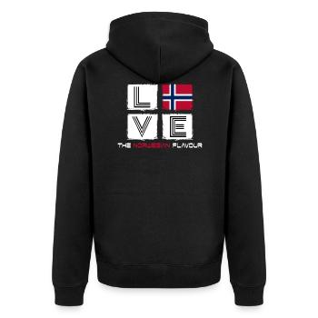 norway love norwegian norway oslo norwegian - Unisex Premium Organic Zip Hoodie - black - Back - Nico (187cm)