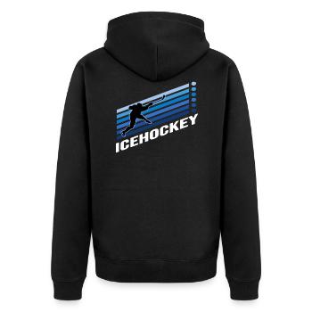 hockey sur glace hockey sur glace sports d’hiver pénalité rondelle - Veste à capuche bio Premium Unisexe - noir - Dos - Nico (187cm)