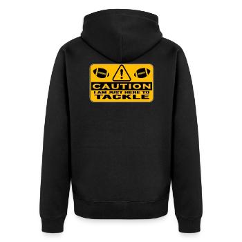 american football tackle quarterback endzone - Unisex Premium Organic Zip Hoodie - black - Back - Nico (187cm)