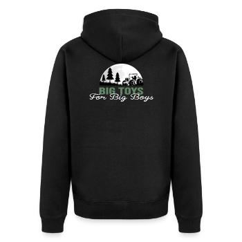 tractor farmer field tractor driver trekker - Unisex Premium Organic Zip Hoodie - black - Back - Nico (187cm)