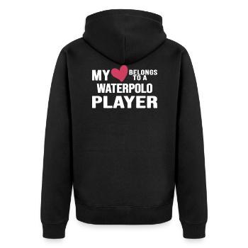 wasserball wasserballspieler wasserballer - Unisex Premium Bio Zip Hoodie - Schwarz - Hinten - Nico (187cm)