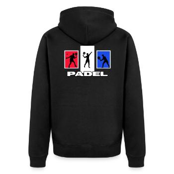 padeltennis padel paddle - Unisex Premium Bio Zip Hoodie - Schwarz - Hinten - Nico (187cm)