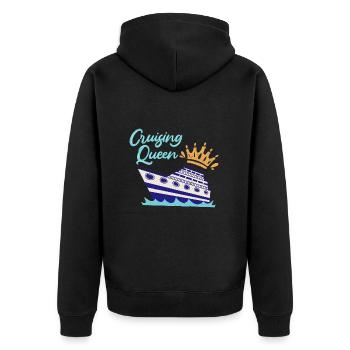 Cruising Queen Cruise Ship - Unisex Premium Organic Zip Hoodie - black - Back - Nico (187cm)