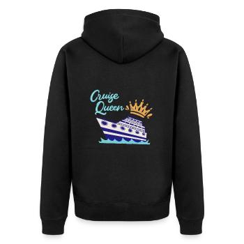 Cruise Queen Cruise Ship - Unisex Premium Organic Zip Hoodie - black - Back - Nico (187cm)