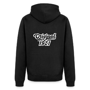 1951 Geburtstag - Unisex Premium Bio Zip Hoodie - Schwarz - Hinten - Nico (187cm)