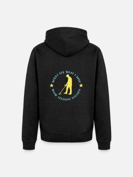 Schatzsucher Schatzsuche Metaldetektor - Unisex Premium Bio Zip Hoodie - Schwarz