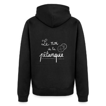 Le roi de la pétanque - Veste à capuche bio Premium Unisexe - noir - Dos - Nico (187cm)