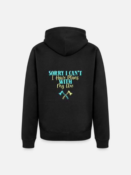Axe throw axe throwing - Unisex Premium Organic Zip Hoodie - black