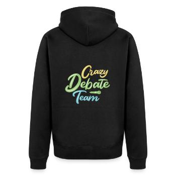 Debattieren Debatte Argumentieren - Unisex Premium Bio Zip Hoodie - Schwarz - Hinten - Nico (187cm)