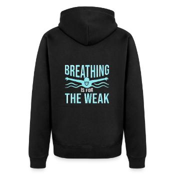Schwimmen Schwimmer - Unisex Premium Bio Zip Hoodie - Schwarz - Hinten - Nico (187cm)