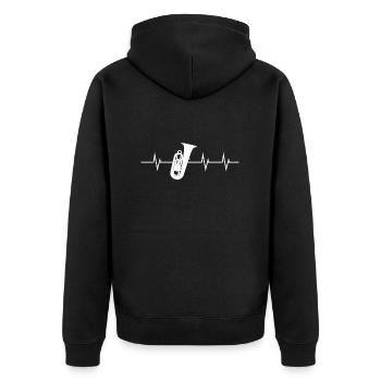 Tuba Beats - Unisex Premium Bio Zip Hoodie - Schwarz - Hinten - Nico (187cm)