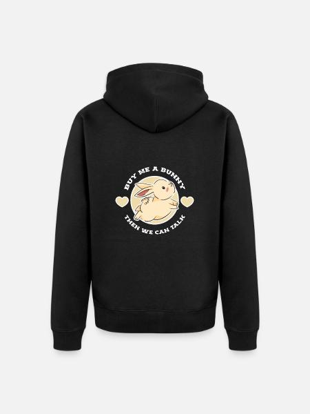 Rabbit Rabbit - Unisex Premium Organic Zip Hoodie - black