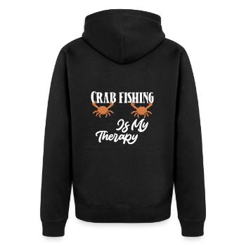 Krabbenfischen Krabbe Krabenfischer - Unisex Premium Bio Zip Hoodie - Schwarz - Hinten - Nico (187cm)