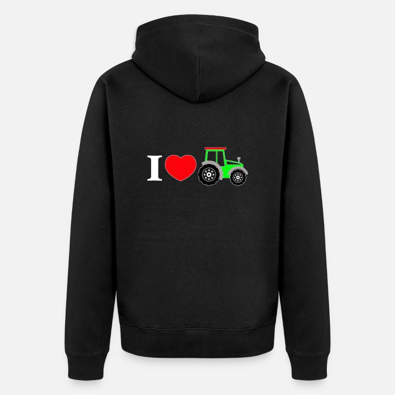 J’adore mon tracteur - Veste à capuche bio Premium Unisexe - noir