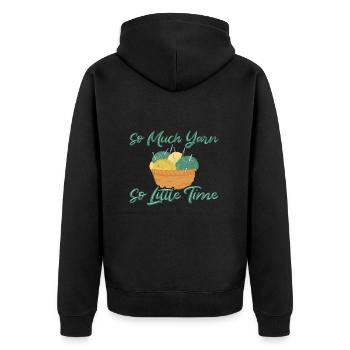 So much yarn so little time crocheting - Unisex Premium Organic Zip Hoodie - black - Back - Nico (187cm)