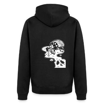 Gothic Scary Floh - Unisex Premium Bio Zip Hoodie - Schwarz - Hinten - Nico (187cm)