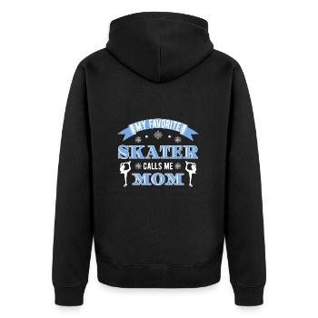 Eiskunstlauf - Unisex Premium Bio Zip Hoodie - Schwarz - Hinten - Nico (187cm)