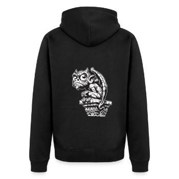 Gargoyle - Unisex Premium Organic Zip Hoodie - black - Back - Nico (187cm)