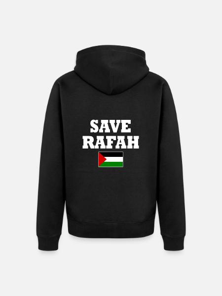 Save rafah - Unisex Premium Bio Zip Hoodie - Schwarz