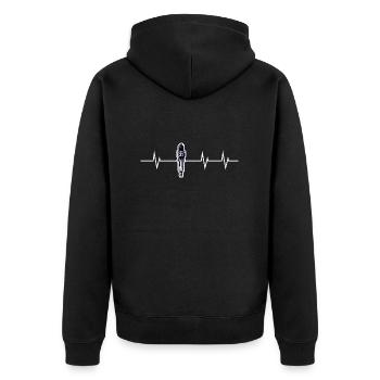 Herzschlag eines Schraubers - Unisex Premium Bio Zip Hoodie - Schwarz - Hinten - Nico (187cm)