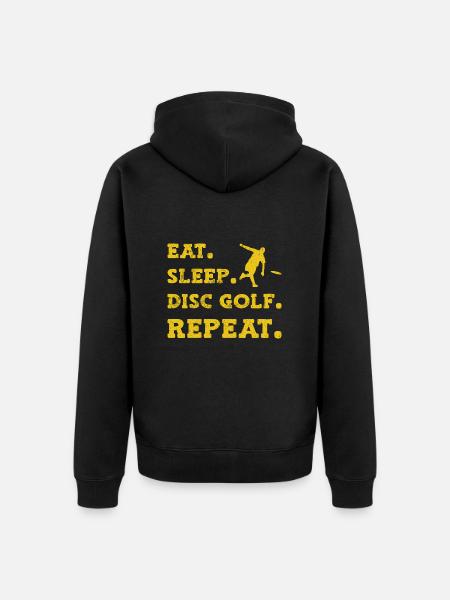 Disc Golf Frisbee - Unisex Premium Organic Zip Hoodie - black