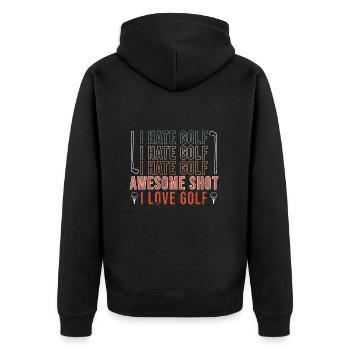 Golf Golfeurs Golfeurs - Veste à capuche bio Premium Unisexe - noir - Dos - Nico (187cm)