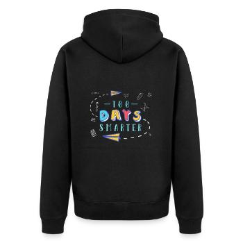 100 jours d’école - Veste à capuche bio Premium Unisexe - noir - Dos - Nico (187cm)