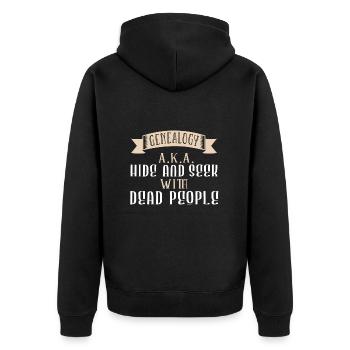 Généalogiste - Veste à capuche bio Premium Unisexe - noir - Dos - Nico (187cm)