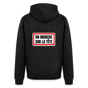 on marche sur la tête - Veste à capuche bio Premium Unisexe - noir - Dos - Nico (187cm)