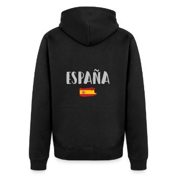 Spanien Fußball Trikot Spanische Flagge - Unisex Premium Bio Zip Hoodie - Schwarz - Hinten - Nico (187cm)
