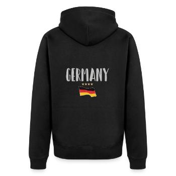 Germany Soccer Football Fan Shirt Flag - Unisex Premium Organic Zip Hoodie - black - Back - Nico (187cm)