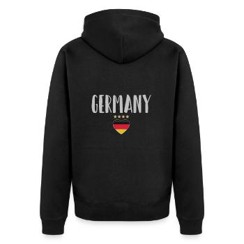 Germany Soccer Football Fan Shirt Flag - Unisex Premium Organic Zip Hoodie - black - Back - Nico (187cm)