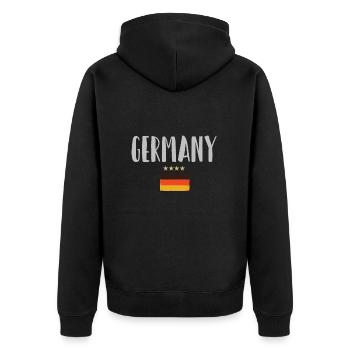 Germany Soccer Football Fan Shirt Flag - Unisex Premium Organic Zip Hoodie - black - Back - Nico (187cm)