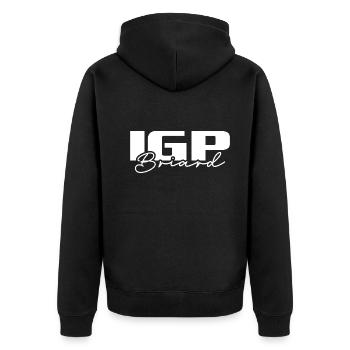 IGP BRIARD Wilsigns Hunde Hundesport - Unisex Premium Bio Zip Hoodie - Schwarz - Hinten - Nico (187cm)