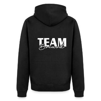 TEAM Briard Wilsigns Hunde IGP Hundesport - Unisex Premium Bio Zip Hoodie - Schwarz - Hinten - Nico (187cm)