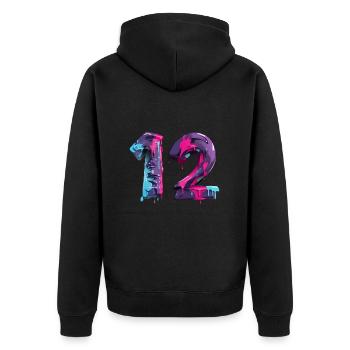NON. 12 NUMÉRO 12 COOL 12E ANNIVERSAIRE - Veste à capuche bio Premium Unisexe - noir - Dos - Nico (187cm)