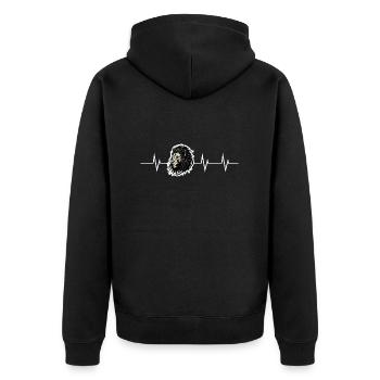 Battement de cœur d’un lion - Veste à capuche bio Premium Unisexe - noir - Dos - Nico (187cm)
