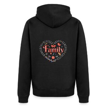 Famille de Noël - Veste à capuche bio Premium Unisexe - noir - Dos - Nico (187cm)